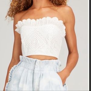 NWT Sea NY Vienne Strapless Eyelet Top